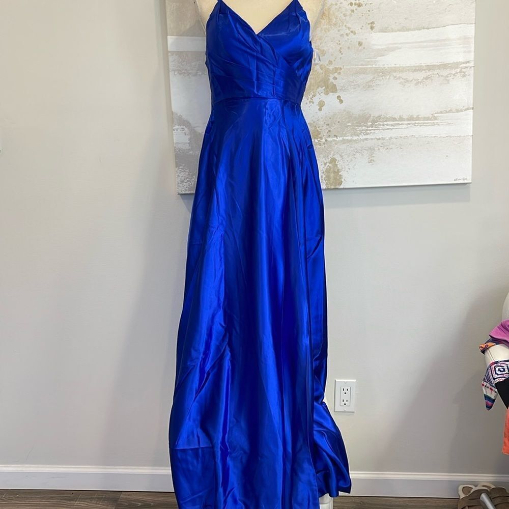 Ryanth satin blue prom dress (new in package)